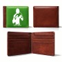 ארנק עור חום בעיצוב אישי עם השם שלך בעיצוב אגרוף מידות הארנק 9.5 × 11 ס"מ