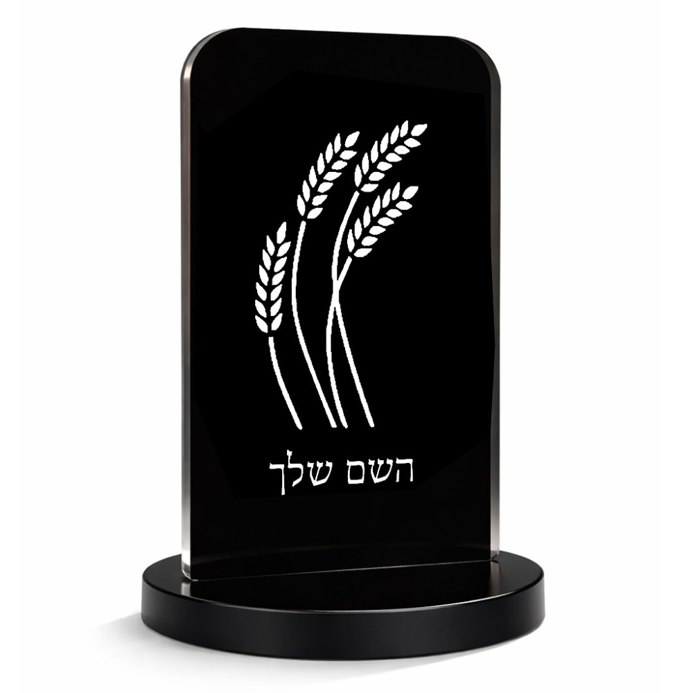 סטנד תמונה מעוצב בעיצוב אישי עם השם שלך בעיצוב חיטה גלית זהב גודל 6 × 10 ס"מ