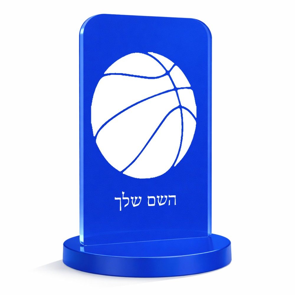 סטנד תמונה מעוצב בעיצוב אישי עם השם שלך בעיצוב כדורסל גודל 6 × 10 ס"מ