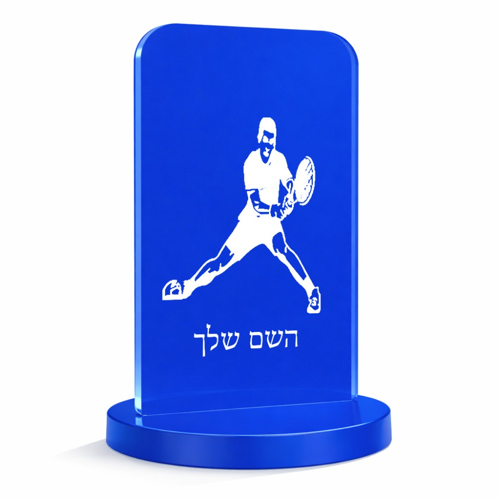סטנד תמונה מעוצב בעיצוב אישי עם השם שלך בעיצוב שחקן טניס גודל 6 × 10 ס"מ