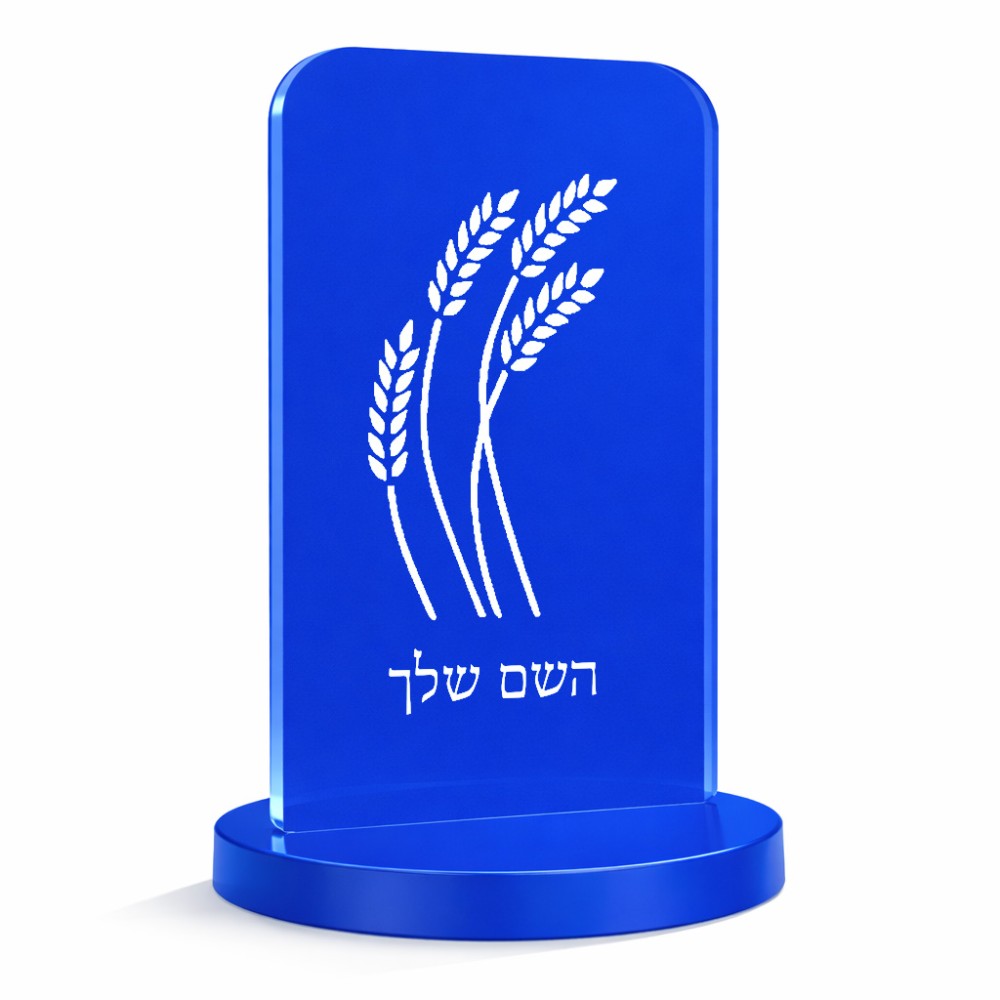 סטנד תמונה מעוצב בעיצוב אישי עם השם שלך בעיצוב חיטה גלית זהב גודל 6 × 10 ס"מ