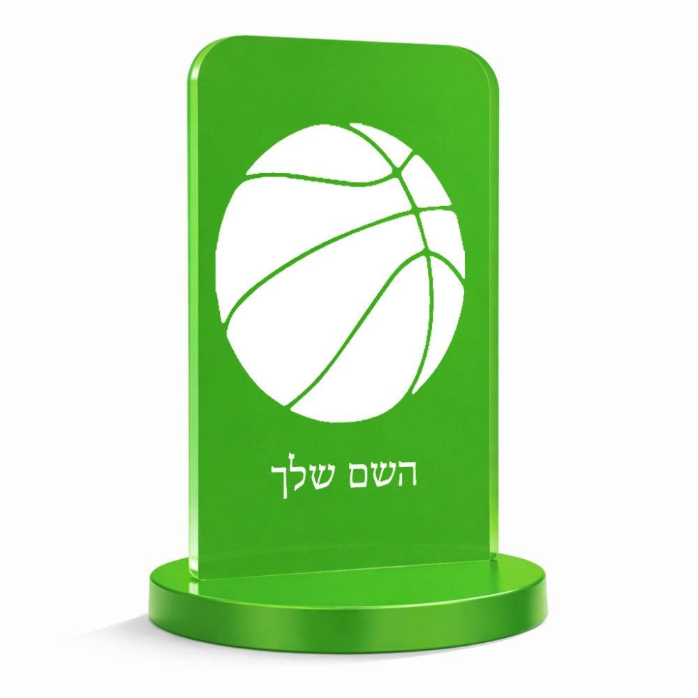 סטנד תמונה מעוצב בעיצוב אישי עם השם שלך בעיצוב כדורסל גודל 6 × 10 ס"מ