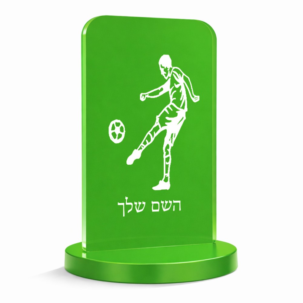 סטנד תמונה מעוצב בעיצוב אישי עם השם שלך בעיצוב שחקן כדורגל גודל 6 × 10 ס"מ