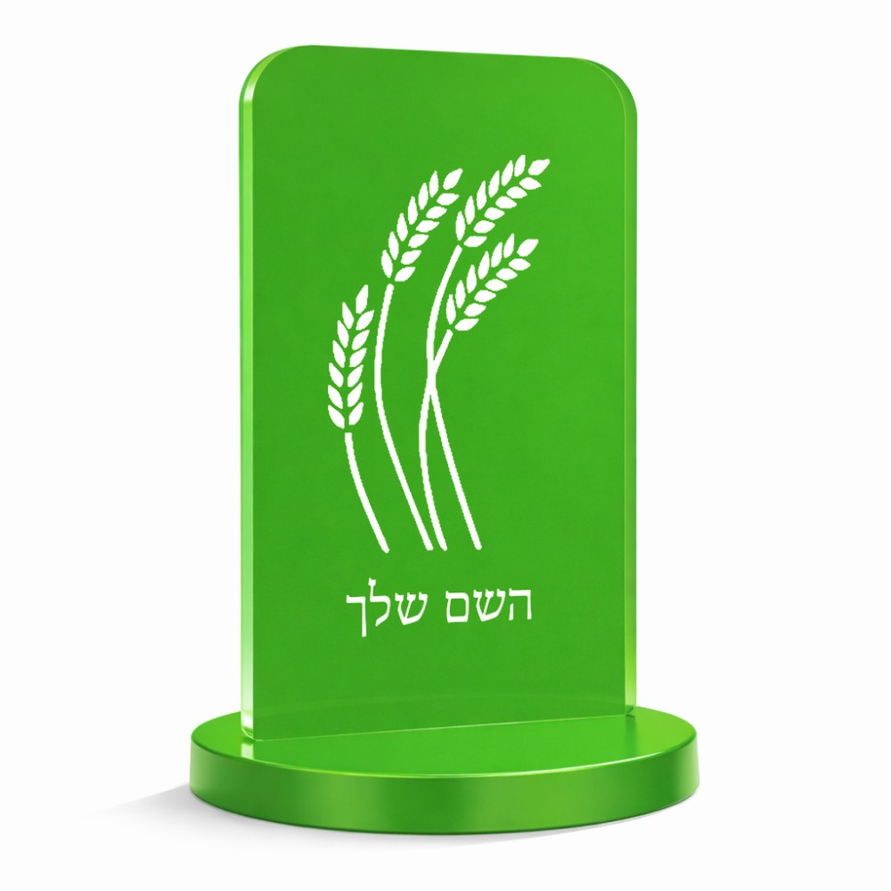 סטנד תמונה מעוצב בעיצוב אישי עם השם שלך בעיצוב חיטה גלית זהב גודל 6 × 10 ס"מ