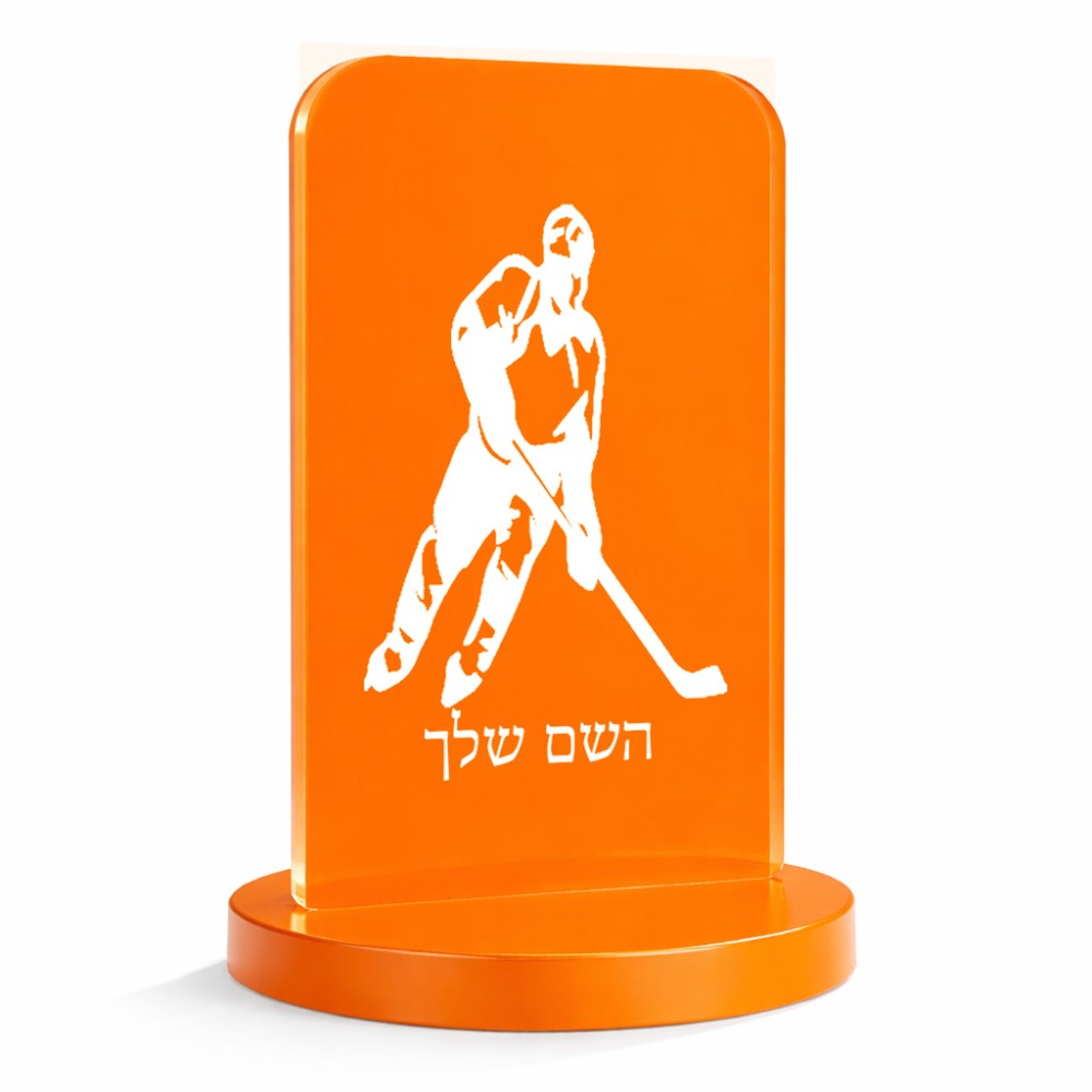 סטנד תמונה מעוצב בעיצוב אישי עם השם שלך בעיצוב שחקן הוקי גודל 6 × 10 ס"מ