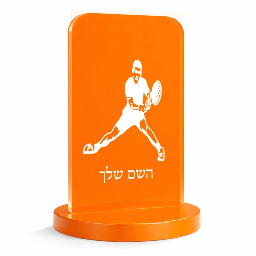 סטנד תמונה מעוצב בעיצוב אישי עם השם שלך בעיצוב שחקן טניס גודל 6 × 10 ס"מ