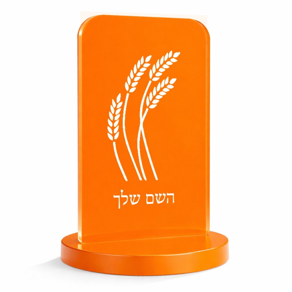 סטנד תמונה מעוצב בעיצוב אישי עם השם שלך בעיצוב חיטה גלית זהב גודל 6 × 10 ס"מ