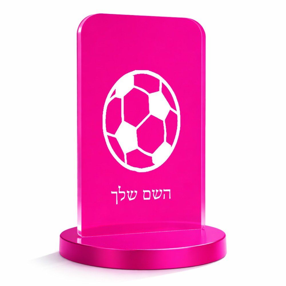 סטנד תמונה מעוצב בעיצוב אישי עם השם שלך בעיצוב כדורגל כדור כדורגל גודל 6 × 10 ס"מ