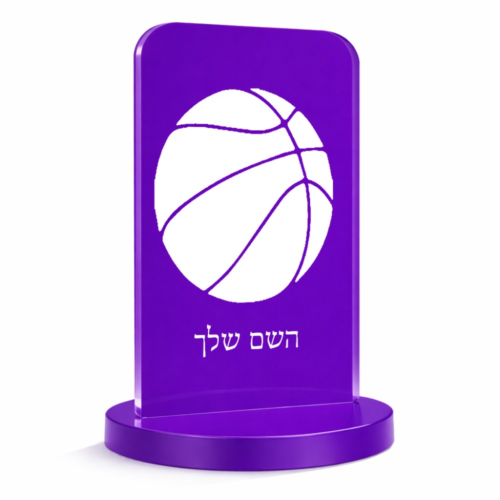סטנד תמונה מעוצב בעיצוב אישי עם השם שלך בעיצוב כדורסל גודל 6 × 10 ס"מ