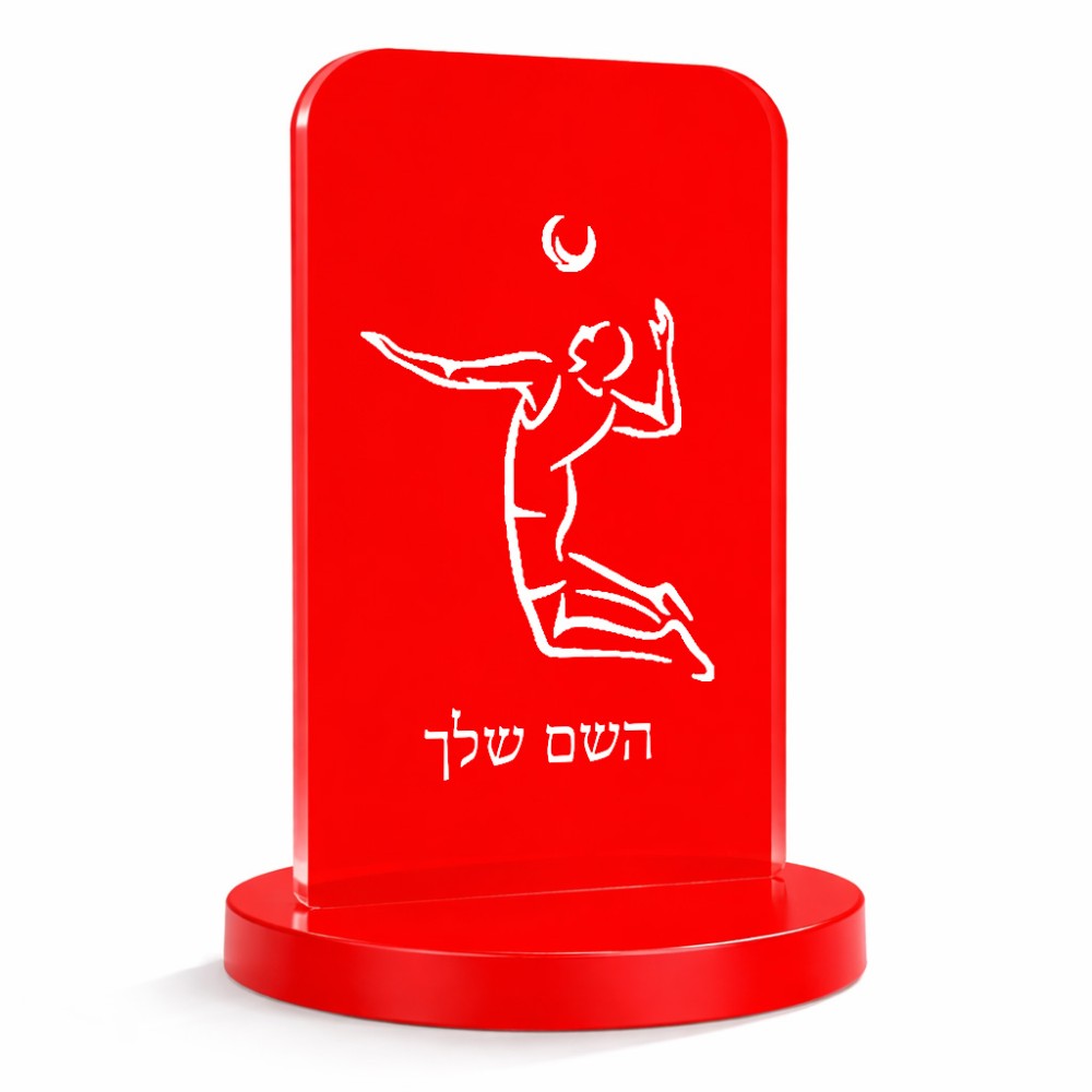 סטנד תמונה מעוצב בעיצוב אישי עם השם שלך בעיצוב שחקן כדורעף גודל 6 × 10 ס"מ