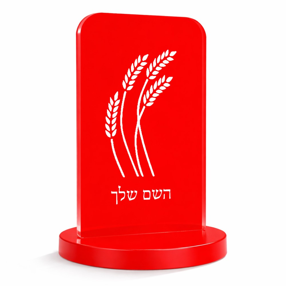 סטנד תמונה מעוצב בעיצוב אישי עם השם שלך בעיצוב חיטה גלית זהב גודל 6 × 10 ס"מ