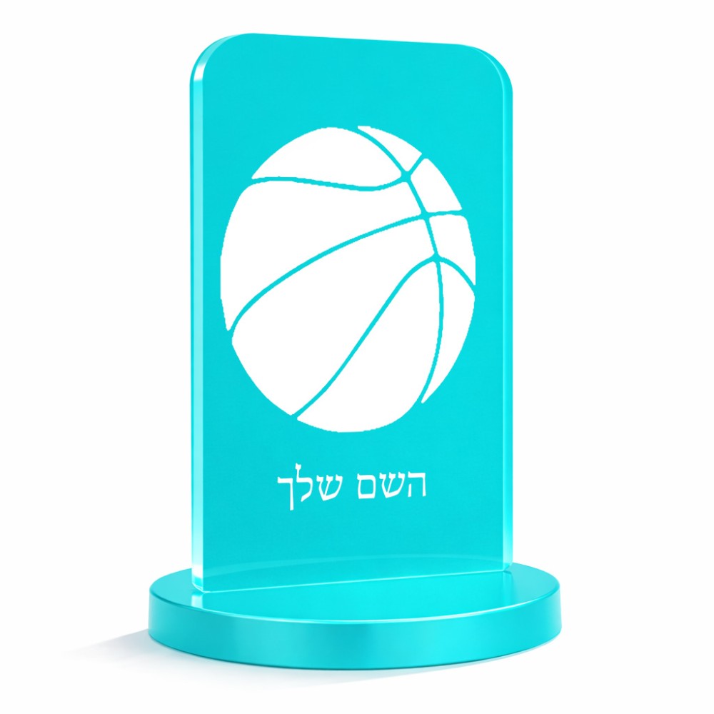 סטנד תמונה מעוצב בעיצוב אישי עם השם שלך בעיצוב כדורסל גודל 6 × 10 ס"מ