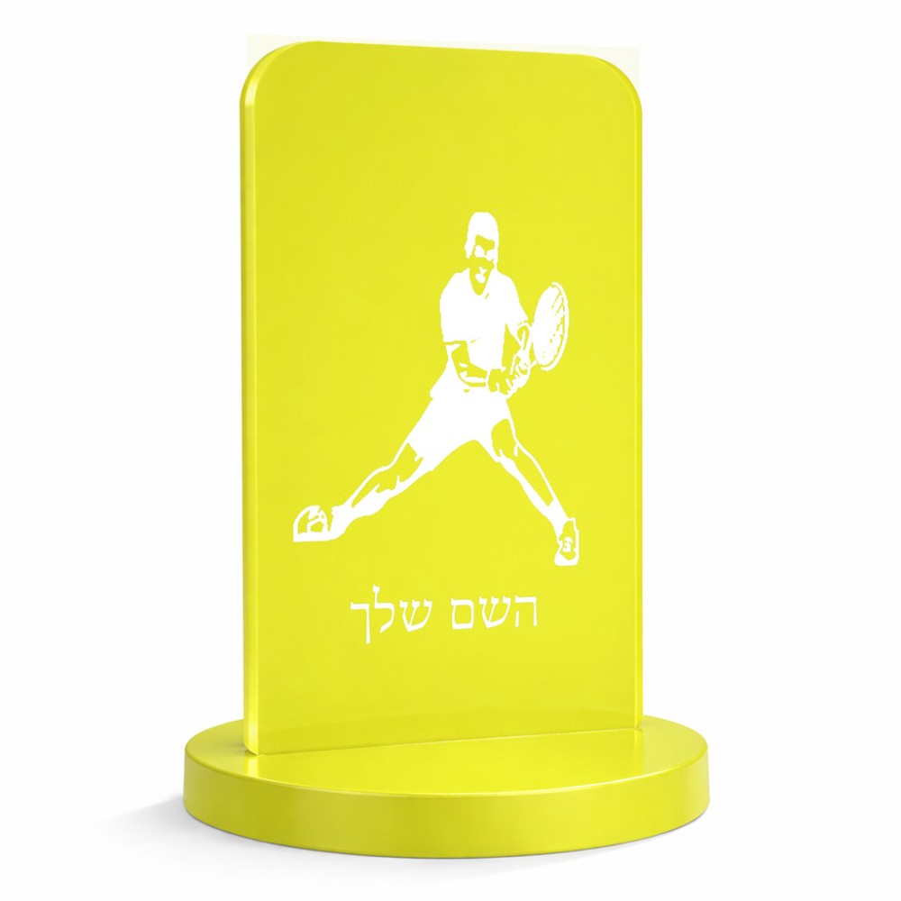סטנד תמונה מעוצב בעיצוב אישי עם השם שלך בעיצוב שחקן טניס גודל 6 × 10 ס"מ