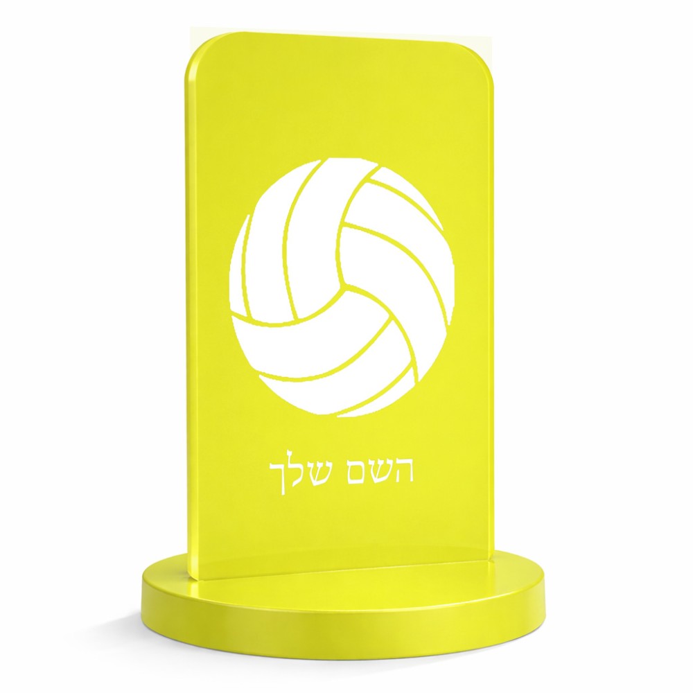 סטנד תמונה מעוצב בעיצוב אישי עם השם שלך בעיצוב כדור כדורעף גודל 6 × 10 ס"מ
