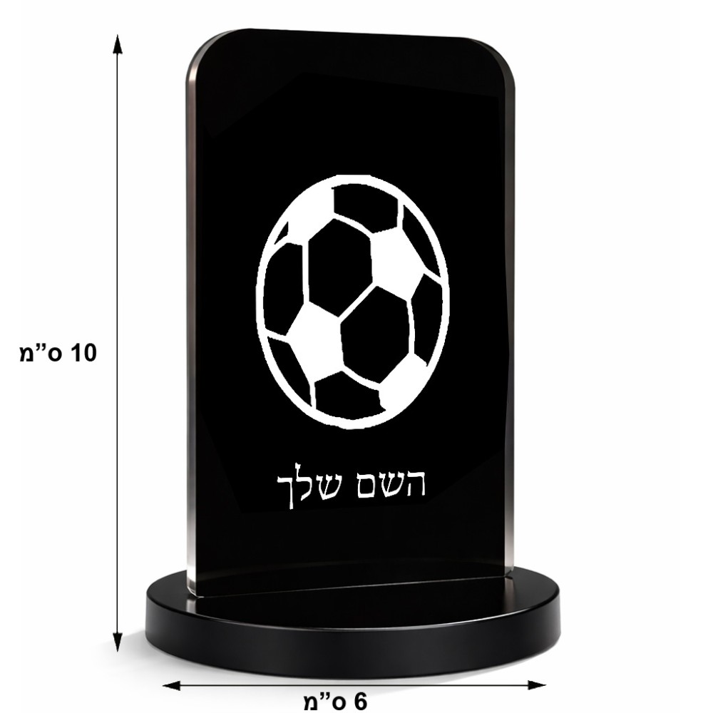 סטנד תמונה מעוצב בעיצוב אישי עם השם שלך בעיצוב כדורגל כדור כדורגל גודל 6 × 10 ס"מ