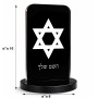 סטנד תמונה מעוצב בעיצוב אישי עם השם שלך בעיצוב מגן דוד - מגן דוד - ישראל גודל 6 × 10 ס"מ