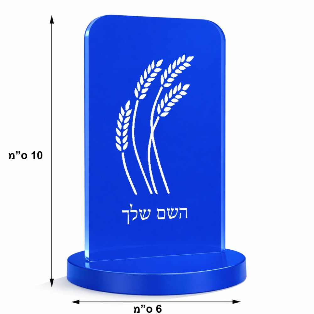 סטנד תמונה מעוצב בעיצוב אישי עם השם שלך בעיצוב חיטה גלית זהב גודל 6 × 10 ס"מ