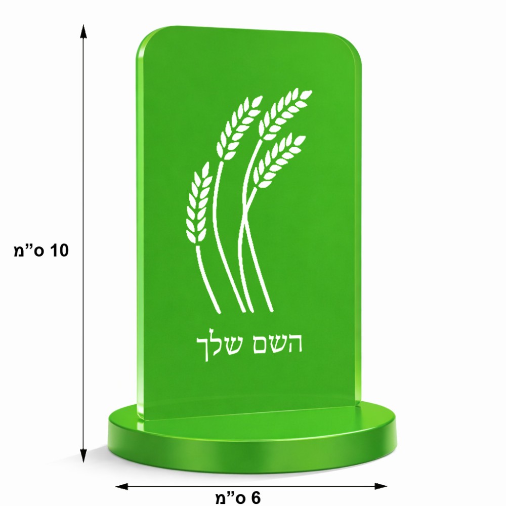 סטנד תמונה מעוצב בעיצוב אישי עם השם שלך בעיצוב חיטה גלית זהב גודל 6 × 10 ס"מ