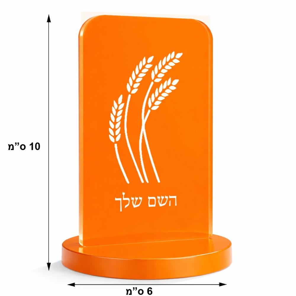 סטנד תמונה מעוצב בעיצוב אישי עם השם שלך בעיצוב חיטה גלית זהב גודל 6 × 10 ס"מ
