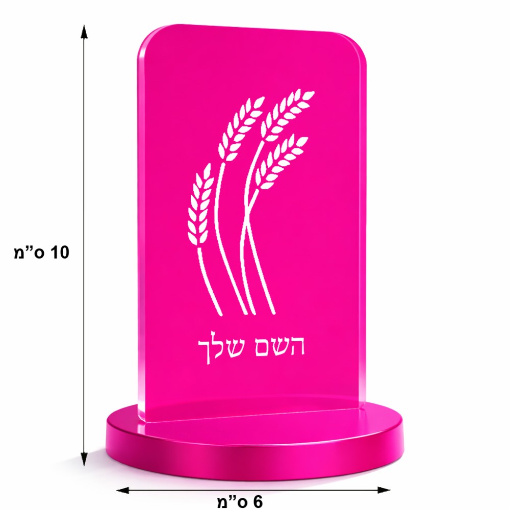 סטנד תמונה מעוצב בעיצוב אישי עם השם שלך בעיצוב חיטה גלית זהב גודל 6 × 10 ס"מ