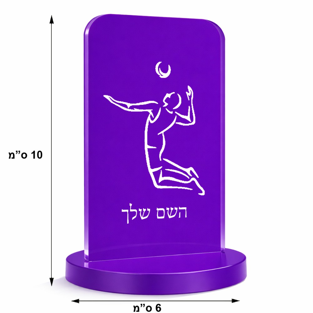 סטנד תמונה מעוצב בעיצוב אישי עם השם שלך בעיצוב שחקן כדורעף גודל 6 × 10 ס"מ