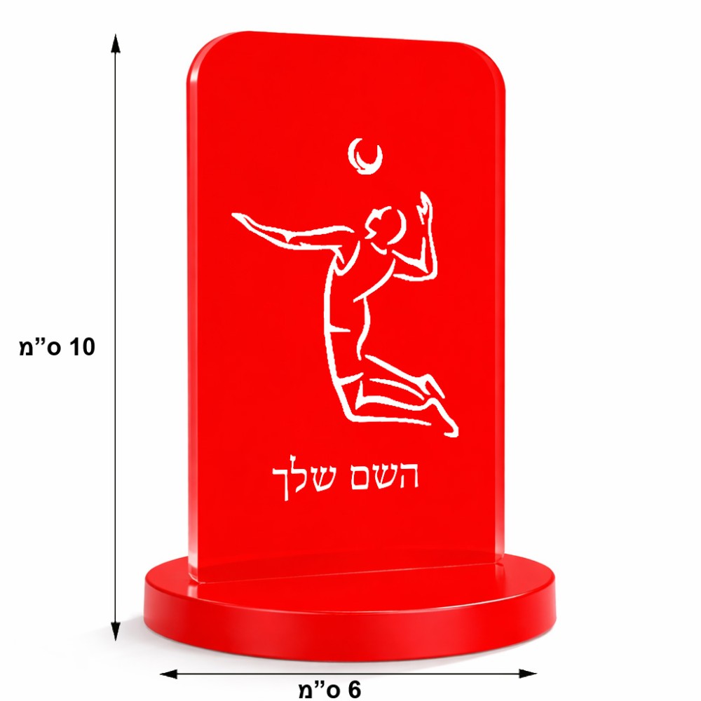 סטנד תמונה מעוצב בעיצוב אישי עם השם שלך בעיצוב שחקן כדורעף גודל 6 × 10 ס"מ