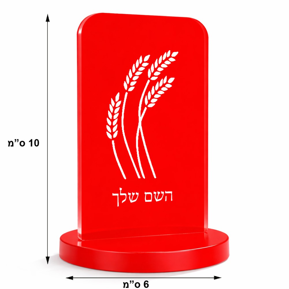סטנד תמונה מעוצב בעיצוב אישי עם השם שלך בעיצוב חיטה גלית זהב גודל 6 × 10 ס"מ