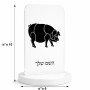סטנד תמונה מעוצב בעיצוב אישי עם השם שלך בעיצוב חזיר גודל 6 × 10 ס"מ