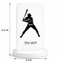 סטנד תמונה מעוצב בעיצוב אישי עם השם שלך בעיצוב שחקן בייסבול גודל 6 × 10 ס"מ