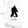 סטנד תמונה מעוצב בעיצוב אישי עם השם שלך בעיצוב הוקי שוערים גודל 6 × 10 ס"מ