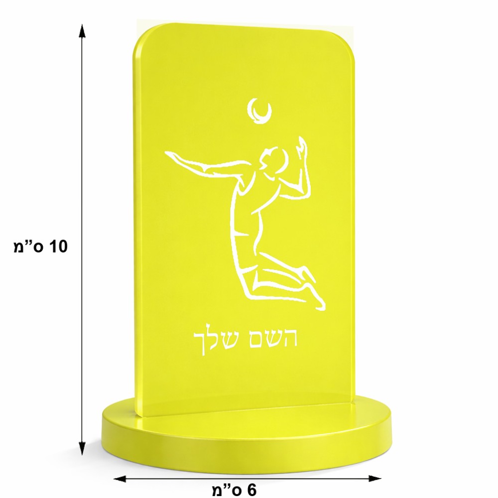 סטנד תמונה מעוצב בעיצוב אישי עם השם שלך בעיצוב שחקן כדורעף גודל 6 × 10 ס"מ