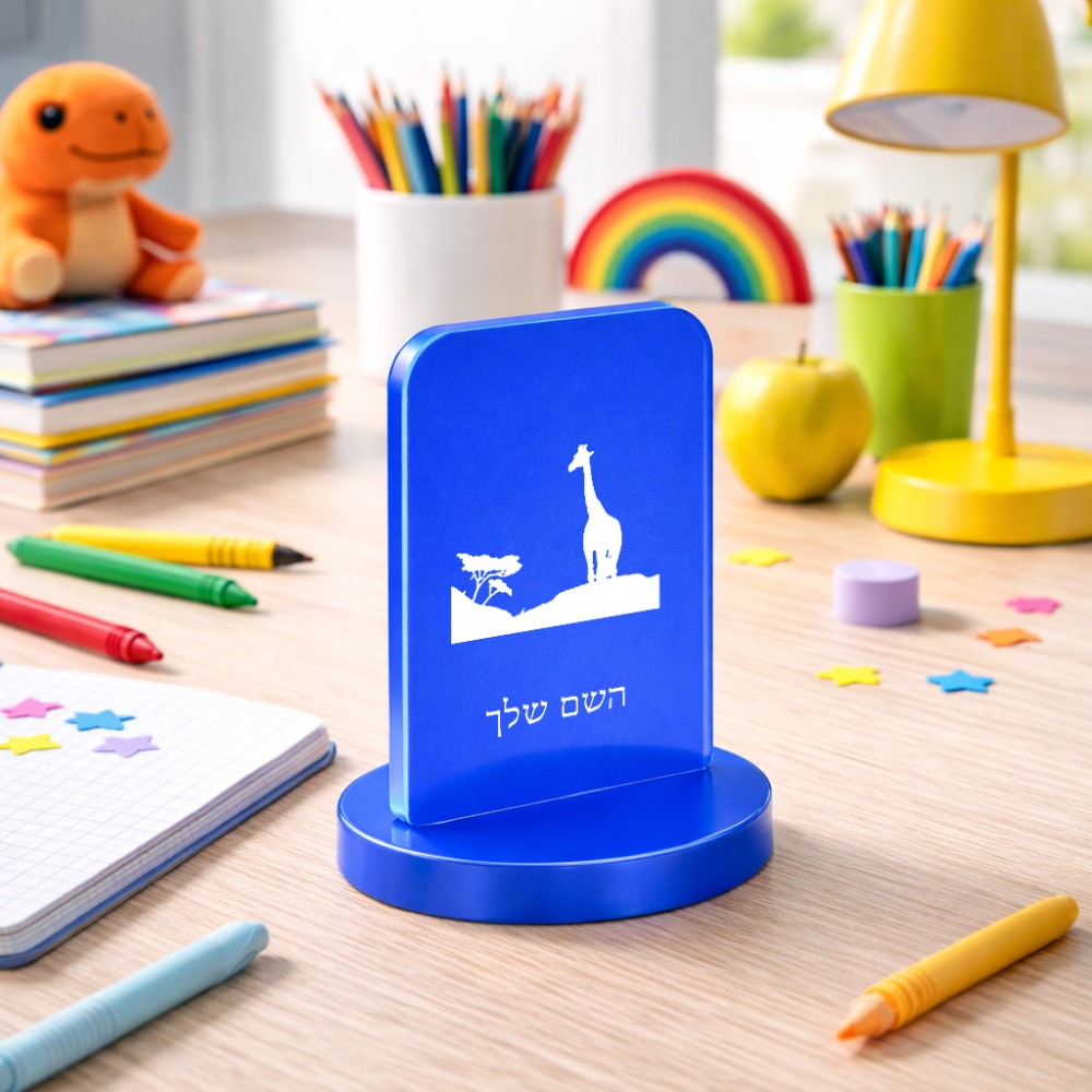 סטנד תמונה מעוצב בעיצוב אישי עם השם שלך בעיצוב ג'ירפה באפריקה גודל 6 × 10 ס"מ