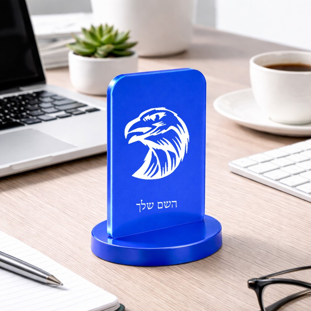 סטנד תמונה מעוצב בעיצוב אישי עם השם שלך בעיצוב ראש נשר גודל 6 × 10 ס"מ