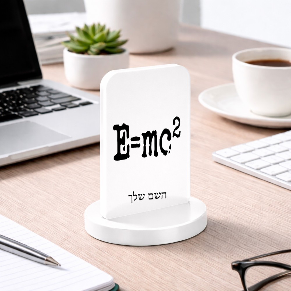 סטנד תמונה מעוצב בעיצוב אישי עם השם שלך בעיצוב נוסחת אלברט איינשטיין גודל 6 × 10 ס"מ