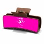 קליפס לשיער חום בעיצוב אישי עם השם שלך בעיצוב סקי אולימפי גודל 8 × 4 ס"מ