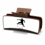 קליפס לשיער חום בעיצוב אישי עם השם שלך בעיצוב קפיצת משוכות גודל 8 × 4 ס"מ