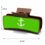קליפס לשיער חום בעיצוב אישי עם השם שלך בעיצוב לעגן גודל 8 × 4 ס"מ