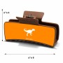קליפס לשיער חום בעיצוב אישי עם השם שלך בעיצוב דינוזאור גודל 8 × 4 ס"מ