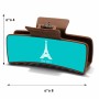 קליפס לשיער חום בעיצוב אישי עם השם שלך בעיצוב מגדל אייפל גודל 8 × 4 ס"מ