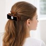 קליפס לשיער חום בעיצוב אישי עם השם שלך בעיצוב לוח שנה אצטקי של המאיה גודל 8 × 4 ס"מ
