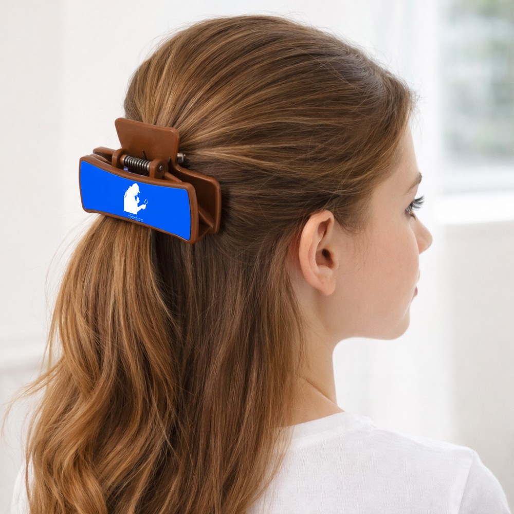 קליפס לשיער חום בעיצוב אישי עם השם שלך בעיצוב בתים של שרלוק גודל 8 × 4 ס"מ