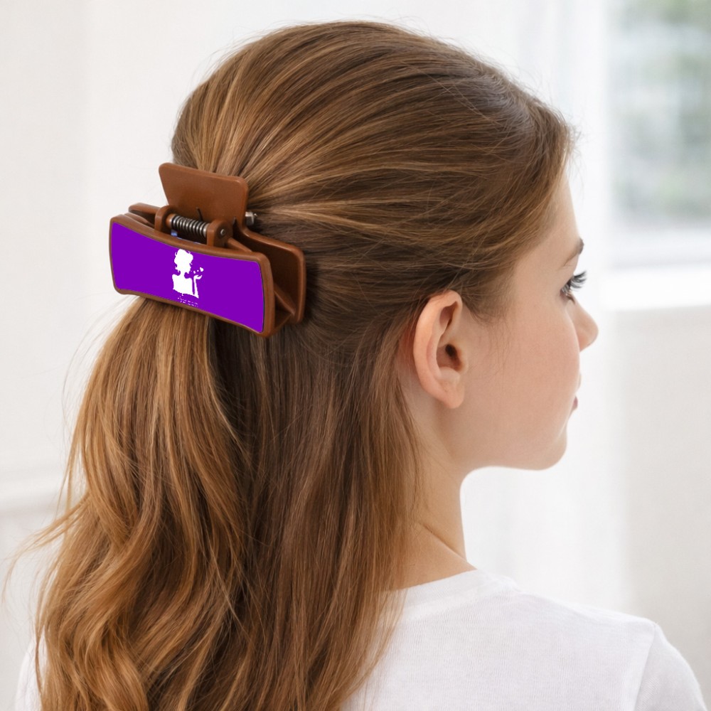 קליפס לשיער חום בעיצוב אישי עם השם שלך בעיצוב אהבת נשים גודל 8 × 4 ס"מ