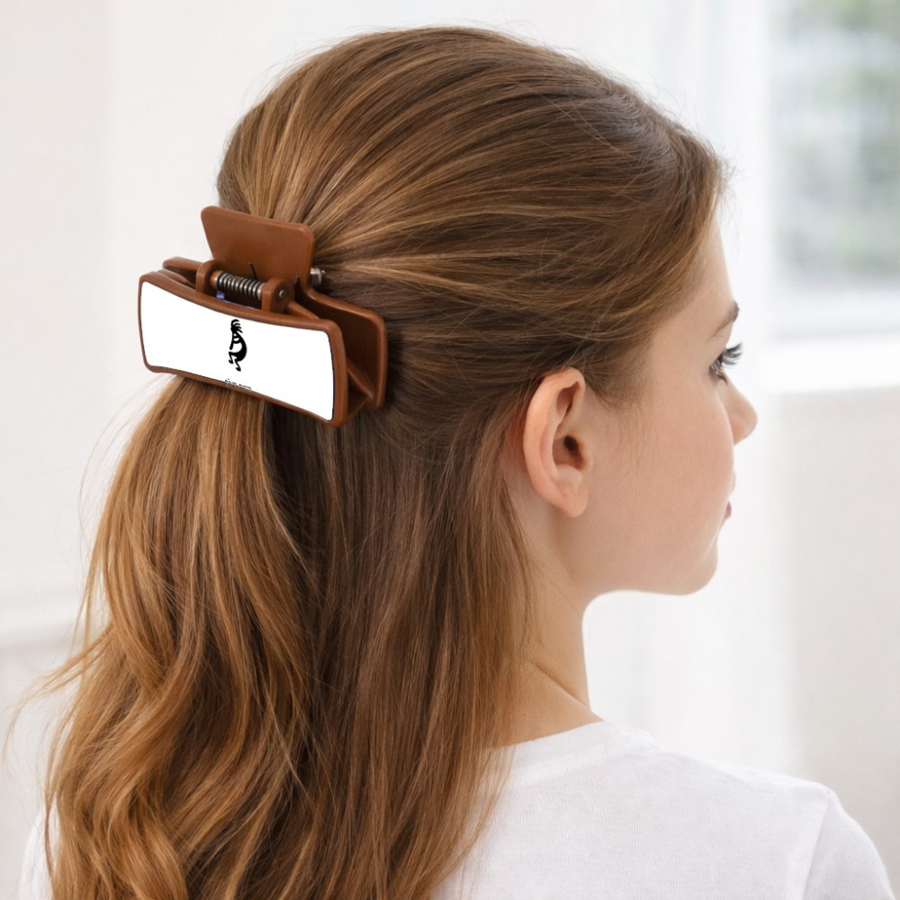 קליפס לשיער חום בעיצוב אישי עם השם שלך בעיצוב קוקופלי גודל 8 × 4 ס"מ