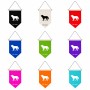 דגל לתליה על קיר בעיצוב אישי עם השם שלך בעיצוב כלב גודל 30 × 19.5 ס"מ