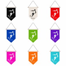 דגל לתליה על קיר בעיצוב אישי עם השם שלך בעיצוב כדורגל אולימפי גודל 30 × 19.5 ס"מ