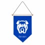 דגל לתליה על קיר בעיצוב אישי עם השם שלך בעיצוב פרצוף בולדוג גודל 30 × 19.5 ס"מ