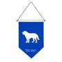דגל לתליה על קיר בעיצוב אישי עם השם שלך בעיצוב כלב גודל 30 × 19.5 ס"מ
