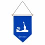 דגל לתליה על קיר בעיצוב אישי עם השם שלך בעיצוב ג'ירפה באפריקה גודל 30 × 19.5 ס"מ