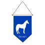 דגל לתליה על קיר בעיצוב אישי עם השם שלך בעיצוב סוס גודל 30 × 19.5 ס"מ