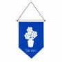 דגל לתליה על קיר בעיצוב אישי עם השם שלך בעיצוב פרח גודל 30 × 19.5 ס"מ
